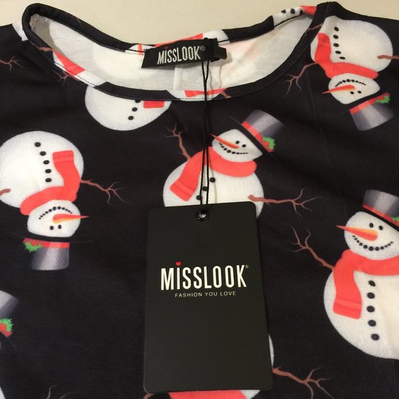 Misslook Tunic Top XL Snowman Holiday Chr… - Picture 7 of 13